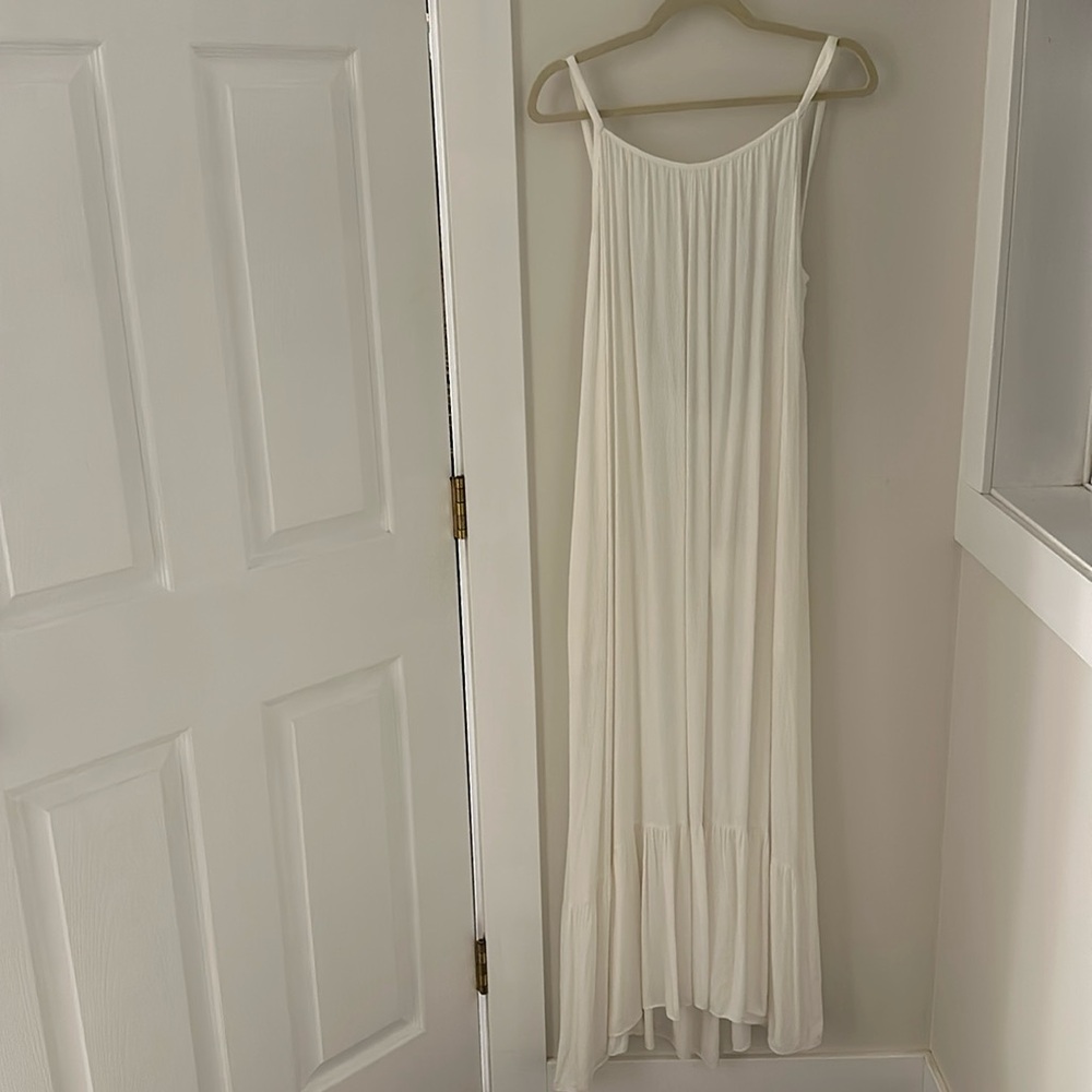 White flowy beach dress